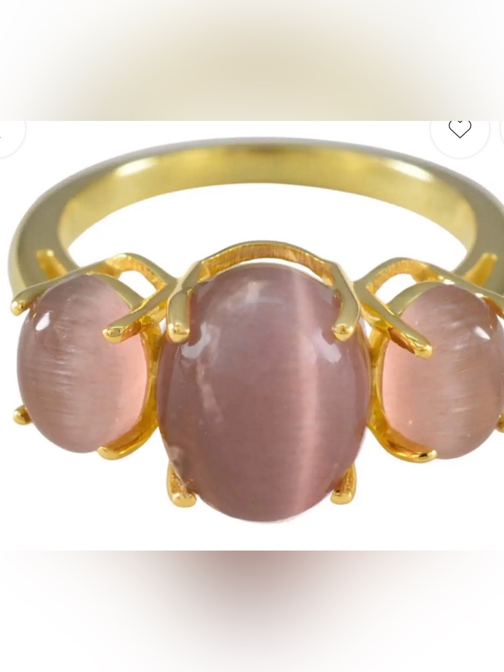 La Kaiser Gold Ring with Pink Cabochon Trio